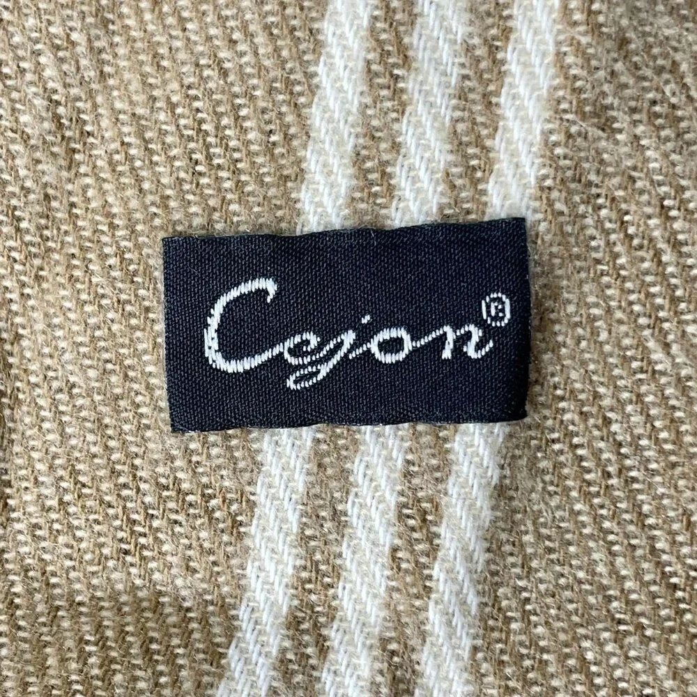 Vintage Cejon Tan Plaid Scarf